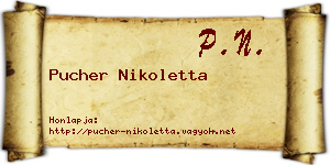 Pucher Nikoletta névjegykártya